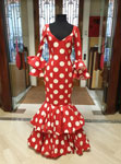Flamenco Dresses on Offer. Mod. Tango Rojo Lunar Blanco. Size 36 132.23€ #50760TANGO36
